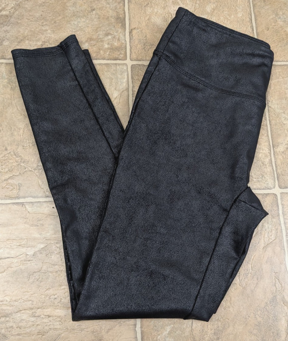 All Worthy Pants - ALL WORTHY sz M Faux Leather Leggings pull on stretchy mid rise 1891